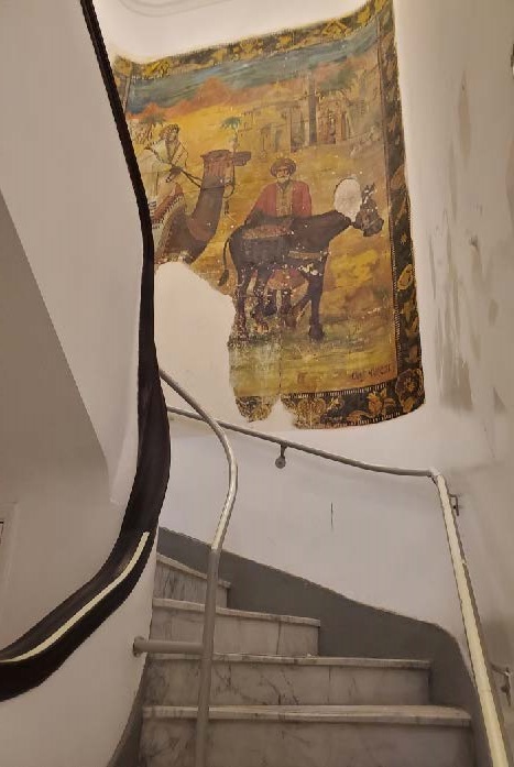 First floor stairwell and mural